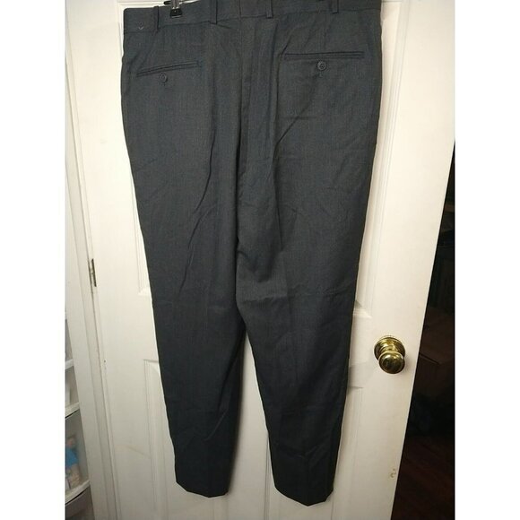 Us Polo Assn. Men's Black Grey Blue Stripe Flat Front Dress Pants. Size 38X32 - Picture 14 of 14